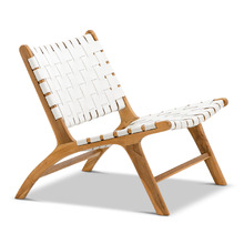 Casey Woven Cowhide Leather Lounge Chair